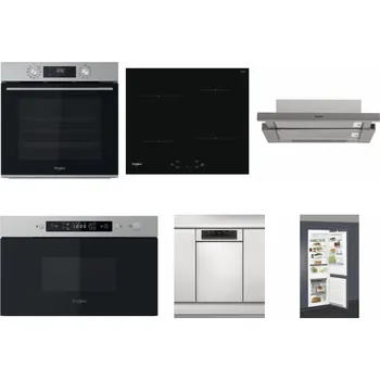 Set domácích spotřebičů WHIRLPOOL OMK58CU1SX + WHIRLPOOL WS Q2760 BF + WHIRLPOOL AKR 5390/1 IX + WHIRLPOOL MBNA910X + WHIRLPOOL WSBO 3O34 PF X + WHIRLPOOL ART 66112