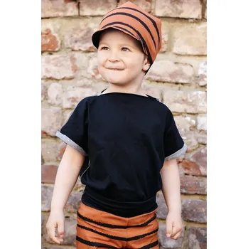 Chlapecké oblečení černé bavlněné triko s krátkým rukávem