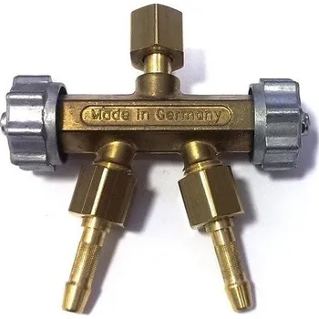 Příslušenství ke svářečce GCE rozbočka hadicová 6mm KYSLÍK G1/4" - kovová uzaviratelná