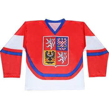 Hokejový dres Hokejový dres České republiky bez jména a čísla červený, XXL