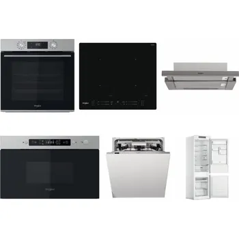 Set domácích spotřebičů WHIRLPOOL OMK58CU1SX + WHIRLPOOL WL S7260 NE + WHIRLPOOL AKR 5390/1 IX + WHIRLPOOL MBNA910X + WHIRLPOOL WIO 3T133 PLE + WHIRLPOOL WHC18 T311