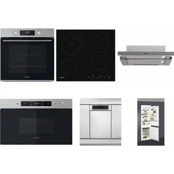 Set domácích spotřebičů WHIRLPOOL OMK58CU1SX + WHIRLPOOL AKT 8900 BA + WHIRLPOOL AKR 5390/1 IX + WHIRLPOOL MBNA910X + WHIRLPOOL WSBO 3O34 PF X + WHIRLPOOL ART 66112