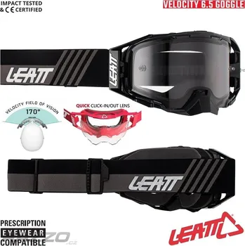 Motocyklové brýle MX brýle LEATT Velocity 6.5 Stealth 2023