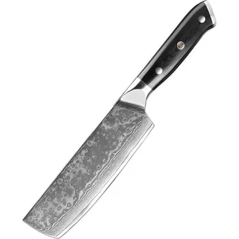 Kuchyňský nůž Nakiri damaškový nůž G10 7"