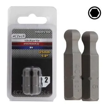 Bit 4CZech Bit 1/4" 6HR s kuličkou 2,5mm délka 25mm balení 2ks - 4CZ-8077-25
