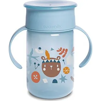 dětská jídelní sada Hrníček na učení 360° Suavinex Forest Barva: MODRÁ