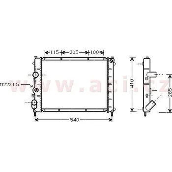 Sahara klimatizace chladič 1.1i 8V (+AC), 1.4i 8V (±AUT +AC), 1.6i 8V (±AUT +AC), 1.6i 16V (+AC), 1.9D [480*398*34]