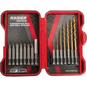 Bit Sada bitů & vrtáků 1/4" 15 ks RAIDER - TM-157795