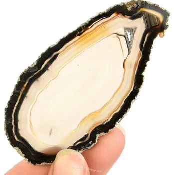 Přírodní kámen Achát plátek s dutinou z Brazílie 30g