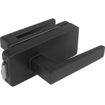 Nábytkové kování MPK - UNIQUE R8 - ZÁMEK na sklo s klikou ERICA bez otvoru přední kování na sklo bez otvoru přední BS - Černá matná