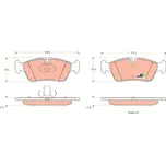 TRW Sada brzdových destiček, kotoučová brzda GDB1348