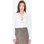 Dámská oversize košile se šněrováním M494 Barva: Bílá, Velikost: M