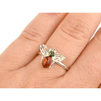 Prsten Prsten s jantary včelka Ag 925/1000