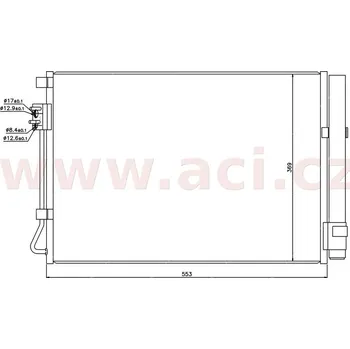 Sušič klimatizace chladič klimatizace se sušičkou 1.2i, 1.4i, 1.6i [553*369*12]