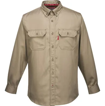 Pánské oblečení PORTWEST BIZFLAME FR89 / Nehořlavá košile - khaki 5XL