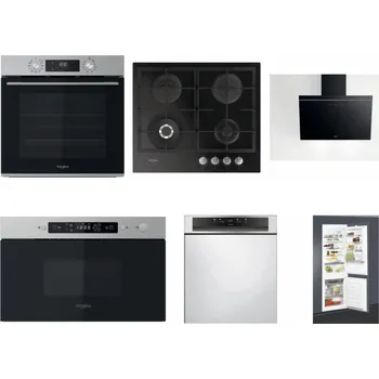 Set domácích spotřebičů WHIRLPOOL OMK58CU1SX + WHIRLPOOL GOFL 629/NB + WHIRLPOOL AKR 62F LT K + WHIRLPOOL MBNA910X + WHIRLPOOL WBC 3C34 PF X + WHIRLPOOL ART 65031