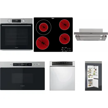 Set domácích spotřebičů WHIRLPOOL OMK58CU1SX + WHIRLPOOL AKT 8130/NE + WHIRLPOOL AKR 5390/1 IX + WHIRLPOOL MBNA910X + WHIRLPOOL WBC 3C34 PF X + WHIRLPOOL ART 66112