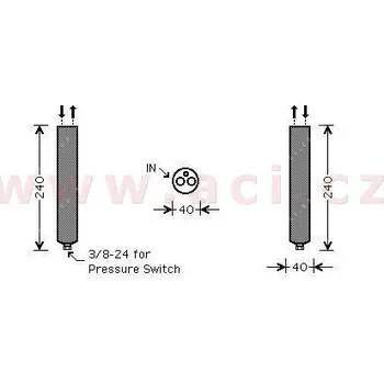 Sušič klimatizace Sušička klimatizace 1.5i 16V, 1.8i 16V (±AUT), 2.0i 16V (±AUT), 2.5i 16V (±AUT)