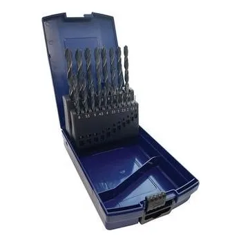 Vrták NÁSTROJE CZ Sada vrtáků 19-dílná 1,00-10,00x0,5mm ČSN 221121RNHSS Pasivované/Bronzované, plastová krabička - SV1121RNHSSB-19P