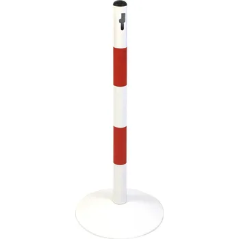 Plotový sloupek Kovový sloupek, 90 cm, červená / bílá