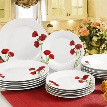 Talíř Banquet Porcelánová sada talířů POPPY 18 ks