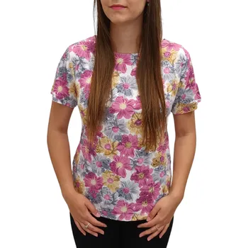 Dámská halenka Halenka Pratto růžové a žluté květy velikost pratto: 46