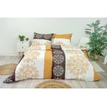 Ložní povlečení bavlněné Stanex Mandaly hnědé (LS238), 140 x 220 + 90 x 70, Knoflíkové