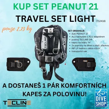 Kompenzátor vztlaku Křídlo Tecline PEANUT 21 - TRAVEL SET LIGHT s kapsami + Komfortní kapsy za polovinu