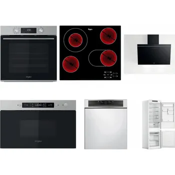 Set domácích spotřebičů WHIRLPOOL OMK58CU1SX + WHIRLPOOL AKT 8190/BA + WHIRLPOOL AKR 62F LT K + WHIRLPOOL MBNA910X + WHIRLPOOL WBC 3C34 PF X + WHIRLPOOL WHC18 T311