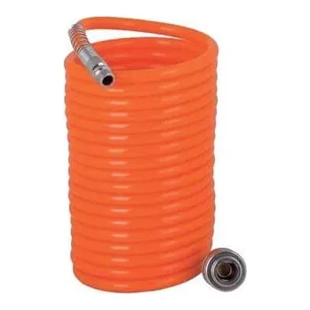 Příslušenství ke kompresoru Raider Vzduchová spirálová hadice ø8x12mm 15m rychlospojky 1/4" M&F RD - TM-110702