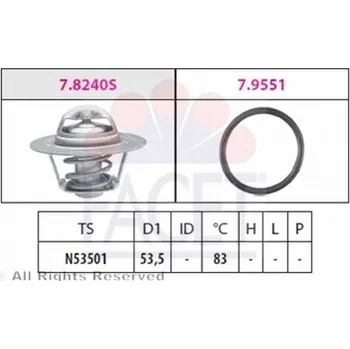 Termostat termostat, otevírací teplota 83 °C, s těsněním KW