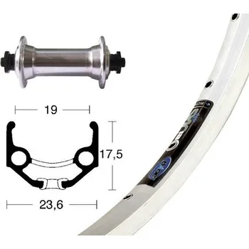 Zapletené kolo OEM přední zapletené kolo 28x1.75' RM-40 Rigida Zac 19 (stříbrná)