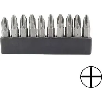 Bit Sada 10 ks jedné velikosti křížových PH2 bitů (Philips) délka 25mm