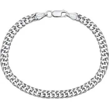 Náramek Stříbrný náramek Double Rombo 6mm - rhodiovaný 22 cm