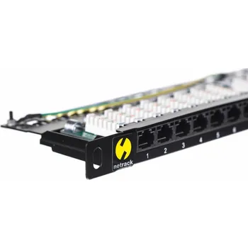 Patch panel NetRack Patch panel 19 0,5U 24 portů Kat. 5e UTP černá (104-10)