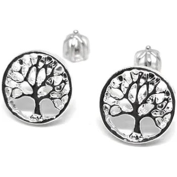 Náušnice Stříbrné náušnice strom života - DN180 (Stříbrné náušnice na šroubek stromy života)