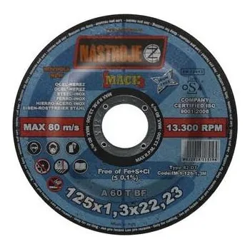 Řezný kotouč NÁSTROJE CZ Kotouč řezný 125x1,3x22 iMACH3 na ocel a nerez, vypouklý střed - certifikát OSA - IM-1-125-1,3M