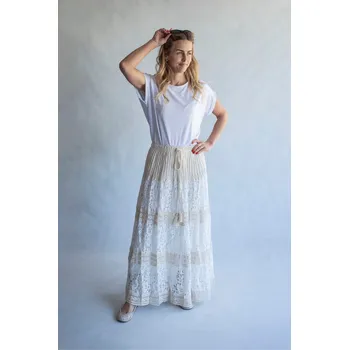 Dámské oblečení Sukně dlouhá 25876 Itálie barva: bílá, velikost: L/XL