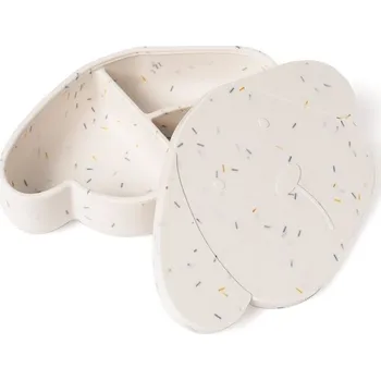 dětská jídelní sada THE COTTON CLOUD silikonový box na oběd Pes Milo Confetti