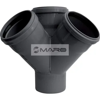 Kanalizační potrubí Plast Brno Odbočka rohová HT 45° 110/110/110 mm, CORAAA4