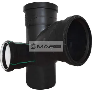 Vodovodní potrubí Huliot Ultra Silent Odbočka paneláková odpadní, tichá 87° 110 x 110 x 75 mm, levá, nízká, 1107587NL