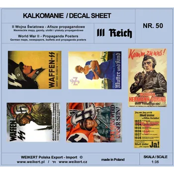 Plastikový model Weikert decals 1/35 Propaganda Posters WWII German maps, leaflets