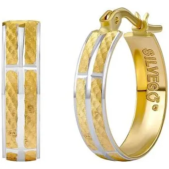 Náušnice Zlaté náušnice kruhy Kemet ze žlutého zlata pozlacené bílým zlatem - 18 mm FAB035EGYW