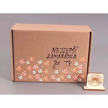 Papírová dárková krabice Ručně malovaná - nejlepší kamarádka