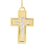 Lillian Vassago Přívěsek křížek s Ježíšem, kombinované zlato LLV37-GP071YW