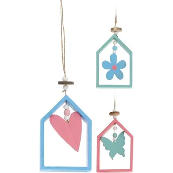 Zahradní dekorace Dekorace domeček (110299 041 DH9103830 domek závěs mix)