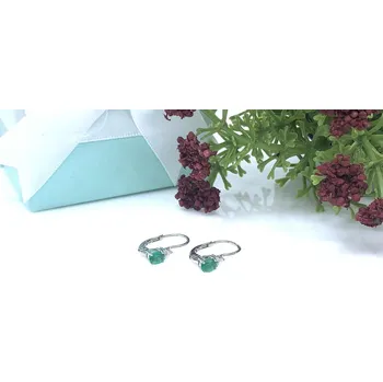 Náušnice Diante zlaté náušnice s brilianty a smaragdem 83000685