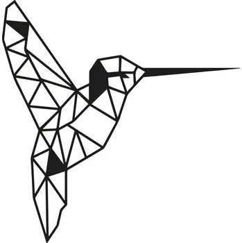 Nástěnná kovová dekorace BIRD 44 cm černá