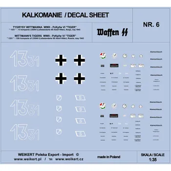 Plastikový model Weikert decals 1/35 TIGER I '1331' LSSAH, Russia, May 1943