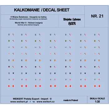Plastikový model Weikert decals 1/35 German Helmet Insignia WWII - HEER 21